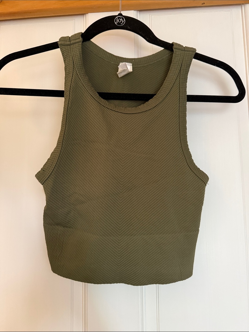 Nikibiki Olive Green Ribbed Crop Tank